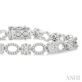 3 1/3 Ctw Lovebright Round Cut Diamond Bracelet in 14K White Gold